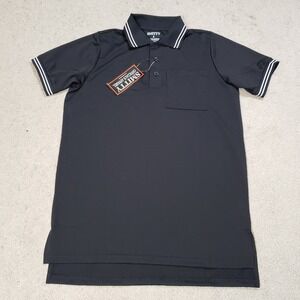 Smitty Umpire Polo Shirt Mens S Black Short Sleeve BBS307 Performance Mesh NEW